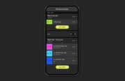 Smartphone screen showing the FORM swim training app interface with detailed metrics and workout customization options.