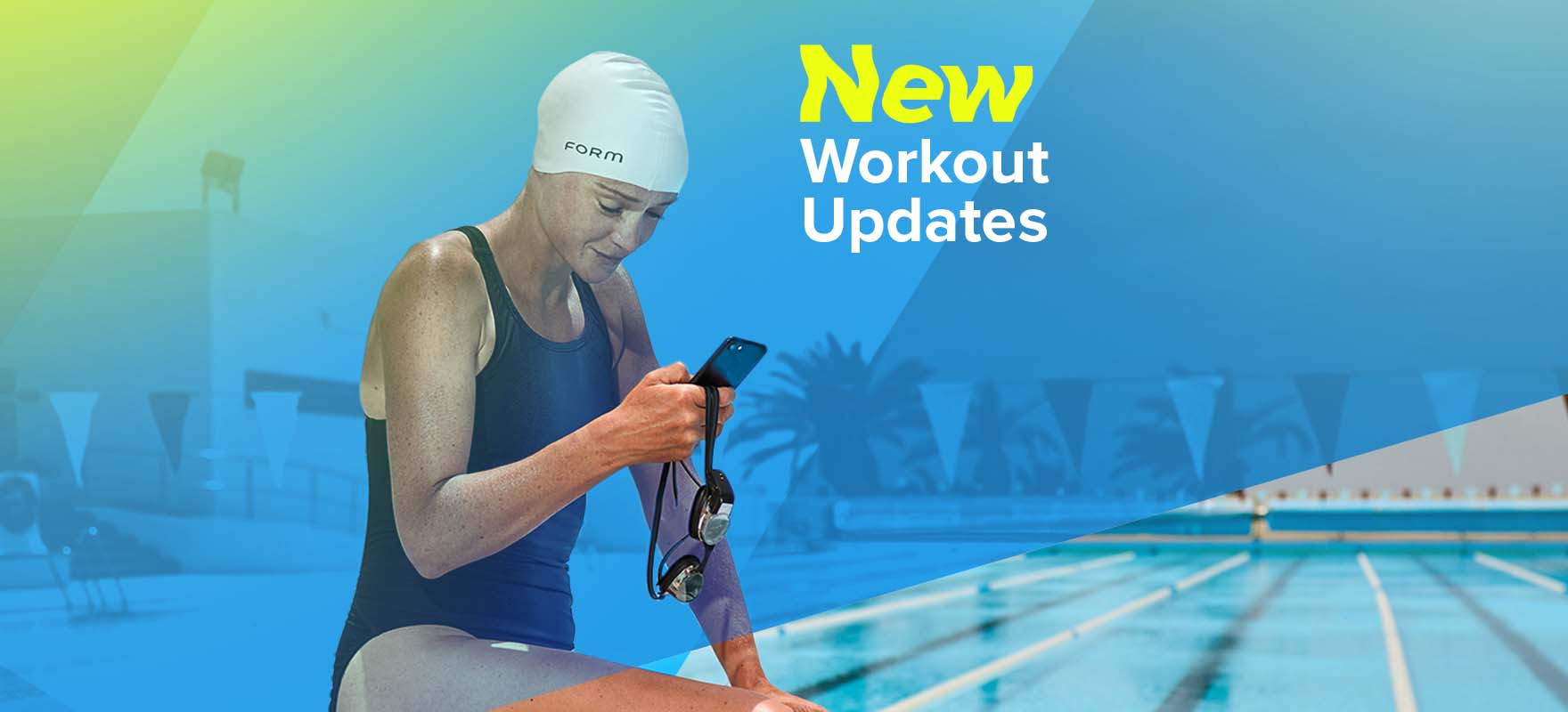 swimmer looking at phone with new FORM app changes