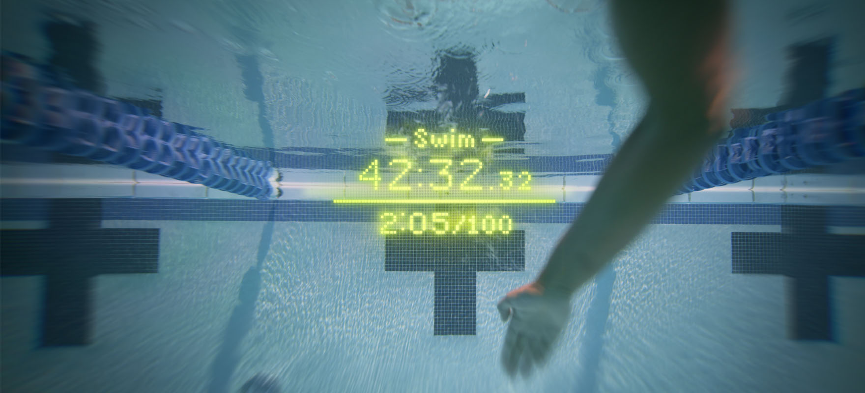 real time swim metrics display in FORM smart swim goggles