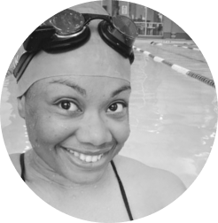 Woman smiling in the pool