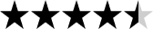 4.5 stars filled in black